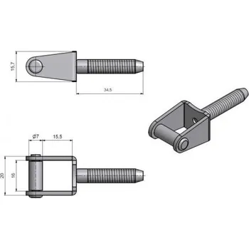 Dveřní kování Skoba okenní k zaš. M8x34,5 Sl.k RAL1013