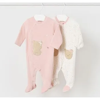 Kojenecká kombinéza kojenecké sametové overaly medvídek pro holčičku Mayoral 2613-56 velikost 74