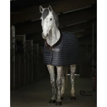 Deka pro koně Stájová deka EquiTheme -TEDDY- - Černá/Hnědá - 155cm