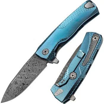 kapesní nůž Zavírací nůž Lionsteel ROK Damascus Blue