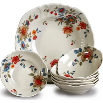 Nádobí Thun 1794 Bernadotte kompotová souprava 7 ks slonová kost, květiny