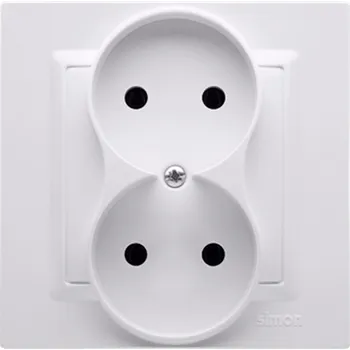 Elektrická zásuvka SIMON CG2/11 dvojitá kolíková zásuvka bez uzemnění bílá