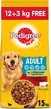 Krmivo pro psa Pedigree Dog Adult Beef/Vegetable 12 + 3 kg