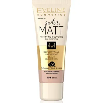 Make-up Eveline Cosmetics Satin Matt matující make-up se šnečím extraktem odstín 104 Beige 30 ml