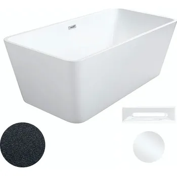 Vana Besco Akrylátová volně stojící vana Evita Glam G 160x80 Barva: Bílá/grafit, Rozměry (cm): 160x80, Typ a barva výpustě: Click-Clack s přepadem, bílá