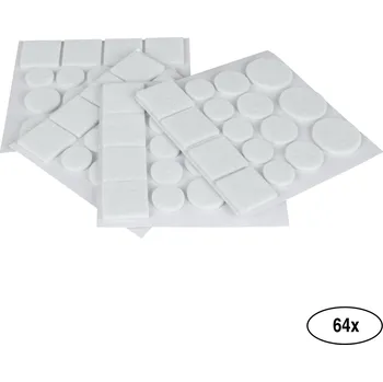 Podložka pod nábytek Walteco Sada filcových podložek 64 ks, bílá, 10 balení