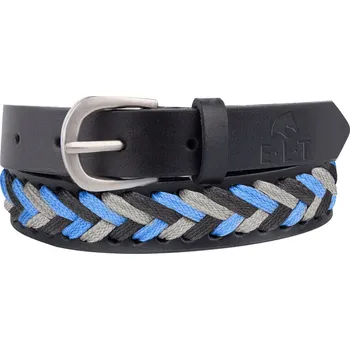 Opasek ELT Pásek pletený Karla ELT, skyblue/beige/asphalt Délka: 85 cm