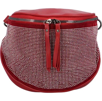 Ledvinka Dámská mladistvá koženková crossbody ledvinka Enrigue, červená
