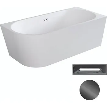 Vana Besco Akrylátová volně stojící rohová vana Zoya 150x75 (170x80) bílá Rozměry (cm): 150x75, Typ a barva výpustě: Click-Clack s přepadem, grafit, Orientace: Pravá