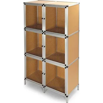 králíkárna Králíkárna se 6 kotci 180 x 100 x 48 cm hliník/HDF