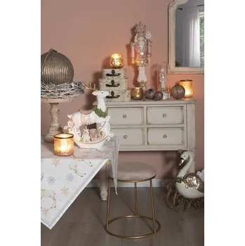 Vánoční dekorace Hnědá vánoční koule se žebrováním L - Ø 16*16 cm