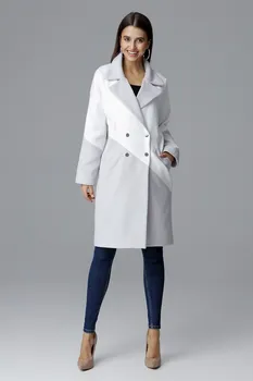 Dámský kabát FIGL M626 šedý/bílý XL