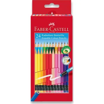 Pastelka Pastelky Faber-Castell Grip 2001, šestihranné s barevnou pryží, 24 barev