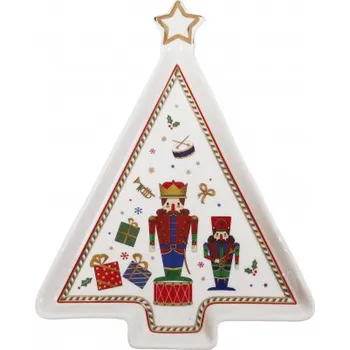 Vánoční porcelánová mísa Lo Schiaccianoci ve tvaru stromečku 21x16cm BRANDANI (barva - porcelán, barevné)