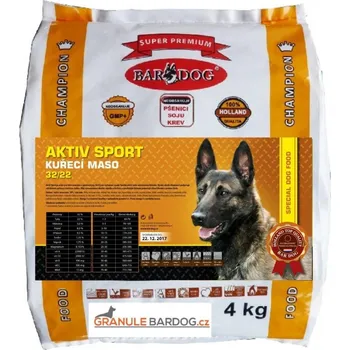 Krmivo pro psa Bardog Aktiv Sport 32/22 4 kg – granule pro aktivní a sportovní psy