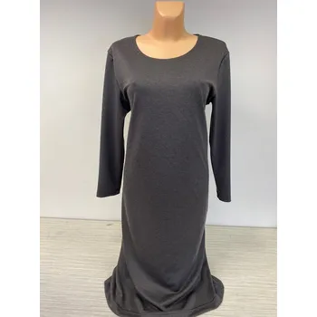 Dámské šaty Jednobarevné šaty delší rukáv PODZIM, Barva Hnědá, Velikost XXL 48, Materiál 64%Viskoza 31%Pe5%Pu