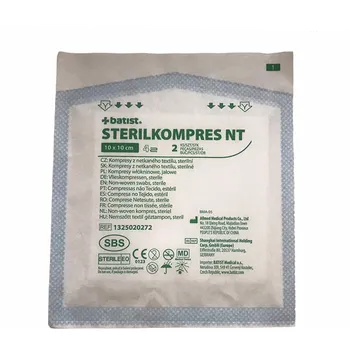 Kompres Kompresy z netkaného textilu sterilní 4vr. 10 x 10 cm / 2 ks