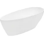 Besco Volně stojící vana z litého mramoru Goya 140x62 (160x70, 170x72) Barva: Bílá, Rozměry (cm): 140,5x62,5, Typ a barva výpustě: Click-Clack standard, chrom