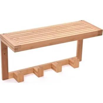 Věšák Nástěnná bambusová police s věšákem GoEco š 61 cm