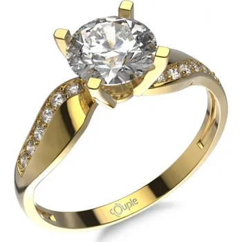 Šperk Couple, Honosný zásnubní prsten Celestina, žluté zlato se zirkony, vel. 54, prům. 17.2 mm, 585-52-1-0518.0Z00.0.54.001