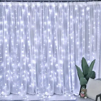 Vánoční osvětlení Vánoční závěs LED dekorace 3 x 3 m 300 LED studená bílá