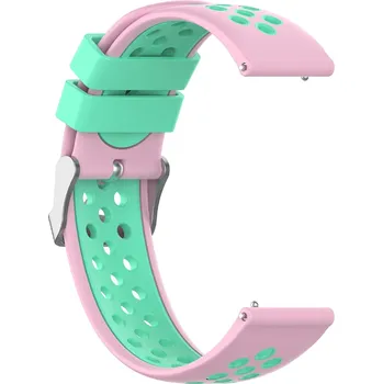 Příslušenství k chytrým hodinkám Silikonový pásek na chytré hodinky - dvoubarevný 22 mm Růžovo-zelená