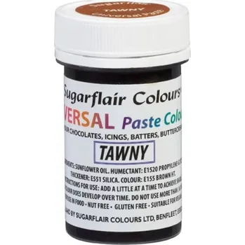 Potravinářské barvivo Sugarflair Sugarflair Universal gelová barva - Tawny - hnědá 22g