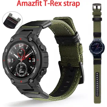 Příslušenství k chytrým hodinkám Koženo - Nylonový Pásek Na Hodinky - Amazfit T-Rex Barva: Béžová