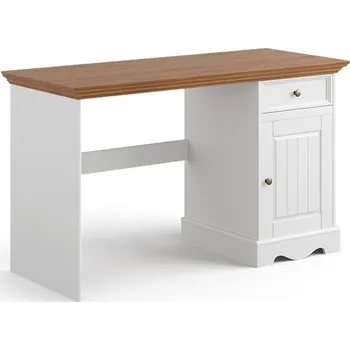 Psací stůl Psací stůl BELLUNO Elegante (single) z masivu bílý-dub