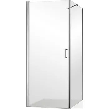 Roltechnik Outlet Otevírací jednokřídlé sprchové dveře OBCO1 s pevnou stěnou OBCB - bez vaničky Varianta: šířka dveří: 80 cm, šířka pevné stěny: 80 cm - (OBCO1-80_OBCB-80), Barva profilů a typ výplně: profily: brillant, výplň: transparent