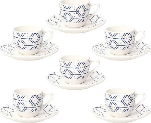 Tognana Set de 6 Tasses à café avec soucoupes