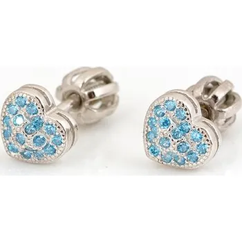 Náušnice Stříbrné náušnice pecičky srdce STNAU1246F