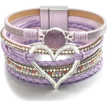 Náramek Amparo Miranda® Náramek Trendy Heart, Barva fialový