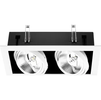 LED panel Podhledové bodové svítidlo vestavné halogenová výklopné 2x GU10 ES111 obdélník Bílá CANIS LUMILED