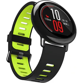 Příslušenství k chytrým hodinkám Silikonový Řemínek Na Hodinky - 22 Mm Barva: Černo-Zelená