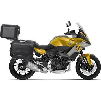 Zavazadlo na motocykl Kompletní sada černých hliníkových kufrů SHAD TERRA BLACK , 48L topcase 36L/36L boční kufry, včetně montážní sady a plotny SHAD BMW F 900 XR