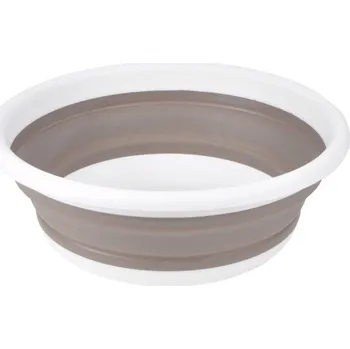 Homea Silikonová skládací miska, 9 l, taupe barva