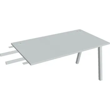 Kancelářský vozík HOBIS přídavný stůl do úhlu - US A 1400 RU, hloubka 80 cm, šedá + doprava zdarma