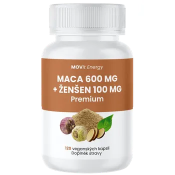 Přírodní produkt MOVit Energy Maca 600 mg + ženšen 100 mg Premium, 120 cps.
