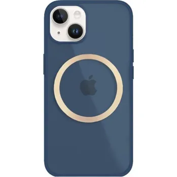 Pouzdro na mobilní telefon Lesklý transparentní kryt s MagSafe pro iPhone 13 mini - tmavě modrý