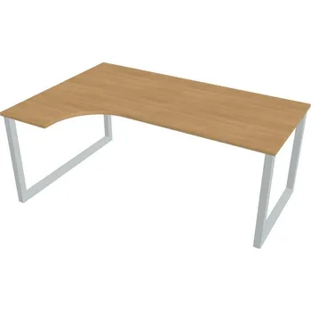 Kancelářský vozík HOBIS kancelářský stůl tvarový, ergo pravý - UE O 1800 P, dub + doprava zdarma