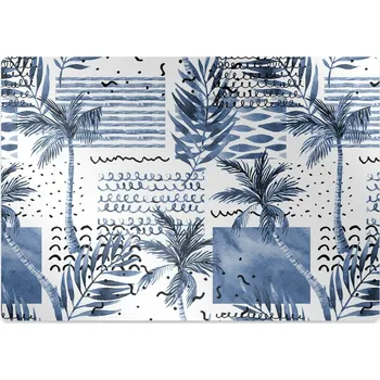 Podložka pod nábytek Podložka pod kolečkovou židli modrá palma