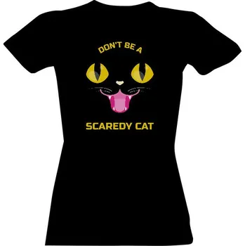 Dámské tričko Tričko s potiskem Kočka Scaredy cat dámské