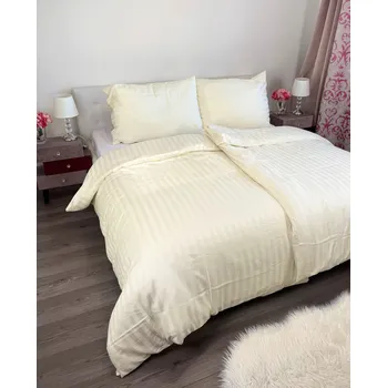 Povlečení Povlečení damaškové krémové TiaHome 1x Polštář 90x70cm, 1x Přikrývka 140x220cm