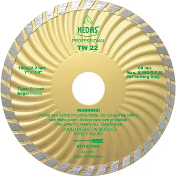 Řezný kotouč Kedas KW01088 Turbo celoobvodový diamantový kotouč TW 22, 150 x 22,2 x 8 mm