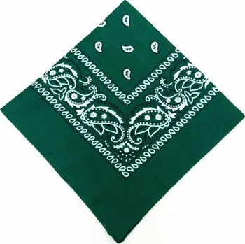 Šátek bandana tmavě zelený army Rocka Oldschool Green White Pattern
