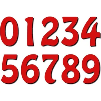 Pelisport Číslice typ X07 - 5 cm červené plexi