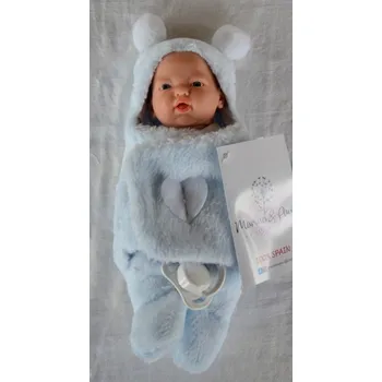 Panenka Realistické miminko - chlapeček Venoušek v teploučkém overalu od španělské firmy Marina & Pau (Mini Golosinas Bath Time - 21 cm - balené v sáčku)