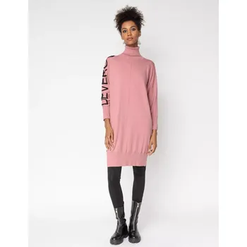 Devergo dámské úpletové šaty s rolákovým límcem růžové Velikost: S