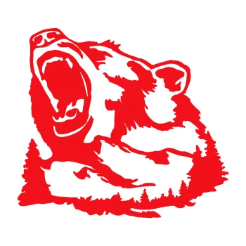 Samolepící dekorace SAMOLEPKA Krajina hory 032 levá les s medvědem (10 - červená) NA AUTO, NÁLEPKA, FÓLIE, POLEP, TUNING, VLASTNÍ TEXT, TISK, AUTOSAMOLEPKY.cz, POLEPY, OBRÁZEK, LOGO, SAMOLEPKY